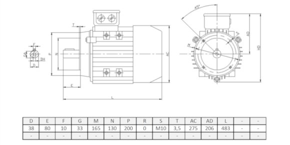 Silnik elektryczny trójfazowy  5,5kW 1440 obr/min  B14 132S-4