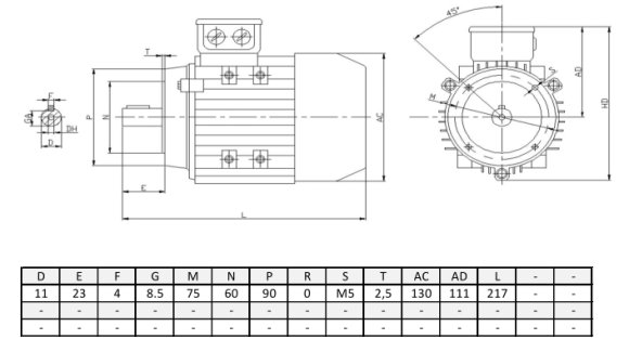 Silnik elektryczny trójfazowy  0,18kW 2720 obr/min  B14 63A-2