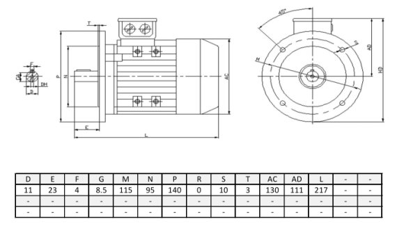 Silnik elektryczny trójfazowy  0,18kW 2720 obr/min  B5 63A-2 