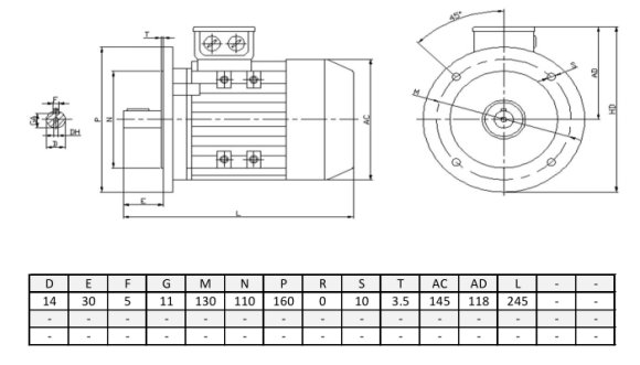Silnik elektryczny trójfazowy  0,55kW 2740 obr/min  B5 71B-2 