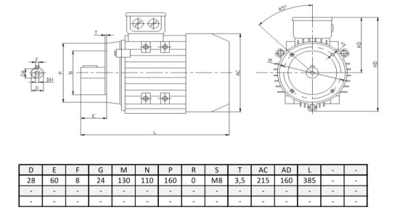  Silnik elektryczny trójfazowy  3,0kW 2860 obr/min  B14 100LA-2