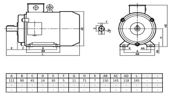 Silnik elektryczny trójfazowy  0,25kW 1330 obr/min  B3 71A-4 