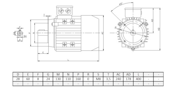 Silnik elektryczny trójfazowy  5,5kW 1440 obr/min  B14 112MC-4
