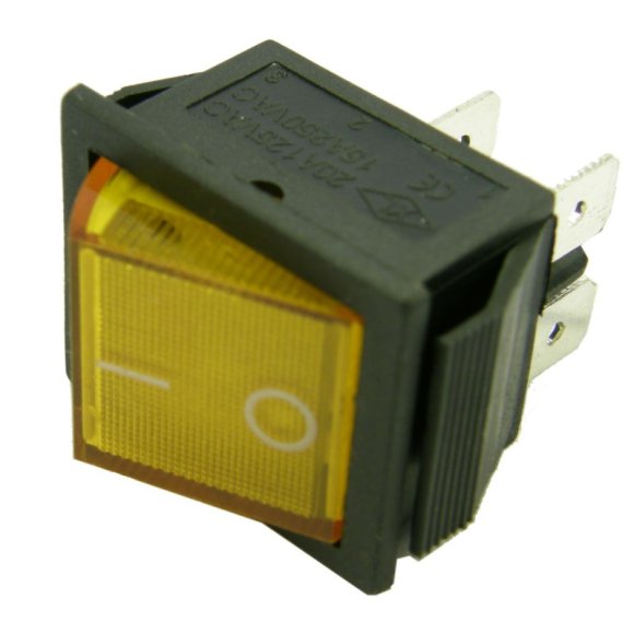 Przełącznik klawiszowy podświetlany IXL201 1A 4p-2poz 15A/250V żółty