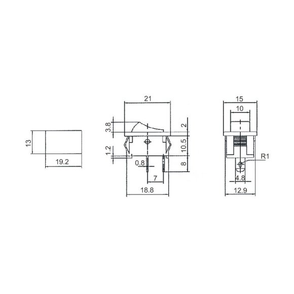 Przełącznik klawiszowy MRS101 2p-2poz 3A/250 czarny