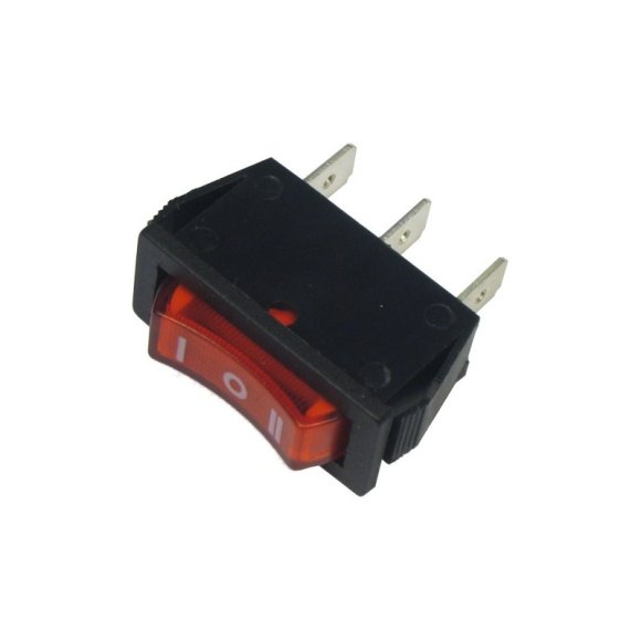 Przełącznik klawiszowy podświetlany IXL 101 3C 3p-3poz 15A/250V czerwony