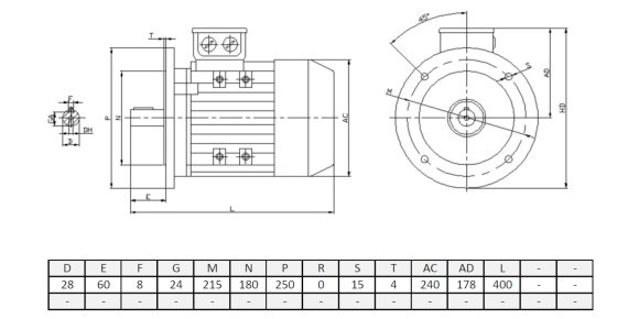 Silnik elektryczny trójfazowy  4,0kW 2880 obr/min  B5 Y3-112M2 MOLL MOTOR