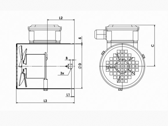 OBCE CHŁODZENIE 3ITM G-100D Ø196mm  h=197mm 230V BLACK INTEC