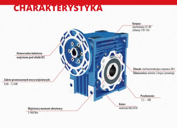 Reduktor przekładnia ślimakowa CMI 30  1/7,5  P56B14 *14  (9X80) INTEC