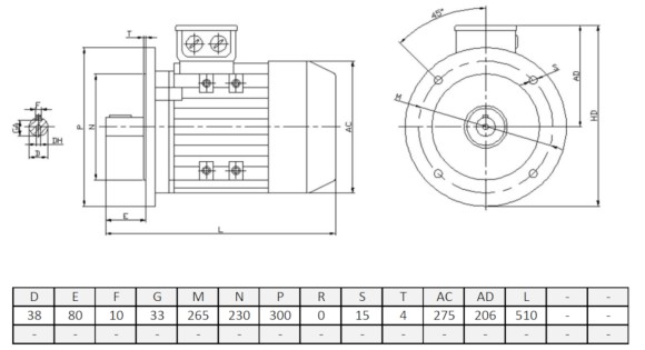 Silnik elektryczny trójfazowy 7,5kW 1440 obr/min B5 Y3-132M4