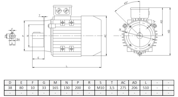 Silnik elektryczny trójfazowy  7,5kW 1440 obr/min  B14 Y3-132M4