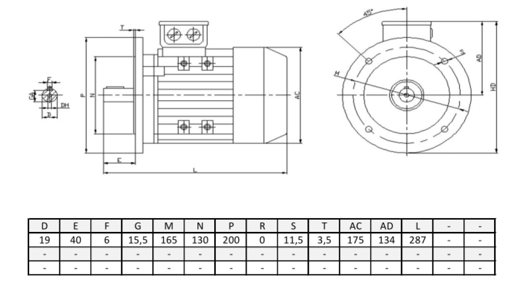 Silnik elektryczny trójfazowy  0,37kW 885 obr/min  B5 80A6