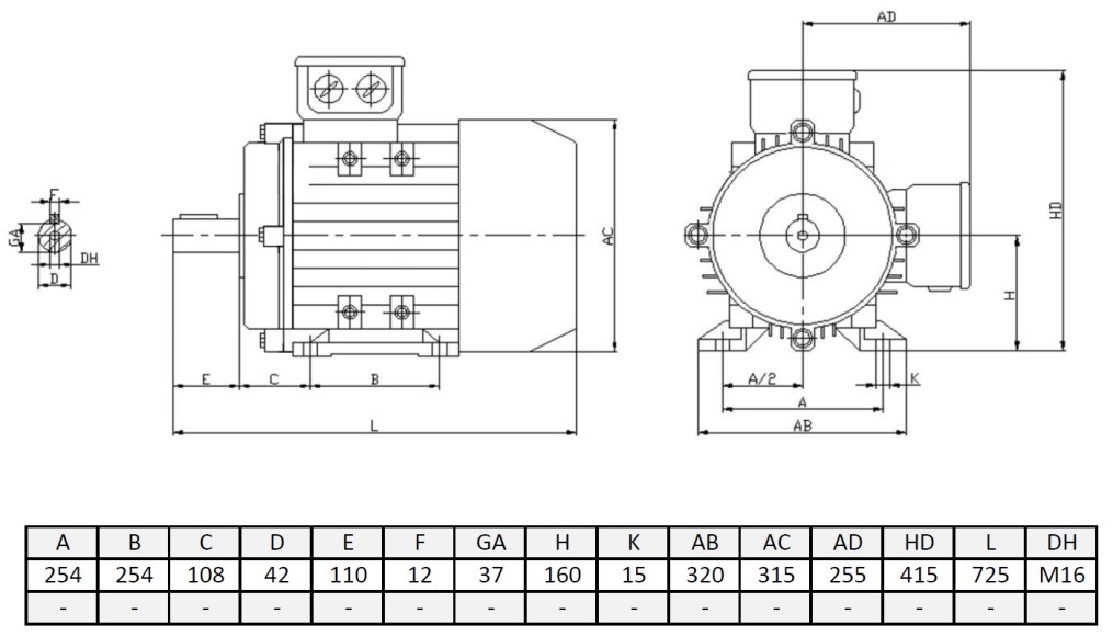 Silnik elektryczny trójfazowy  15kW 1470 obr/min  Y2PE-160L4 B3 IE3