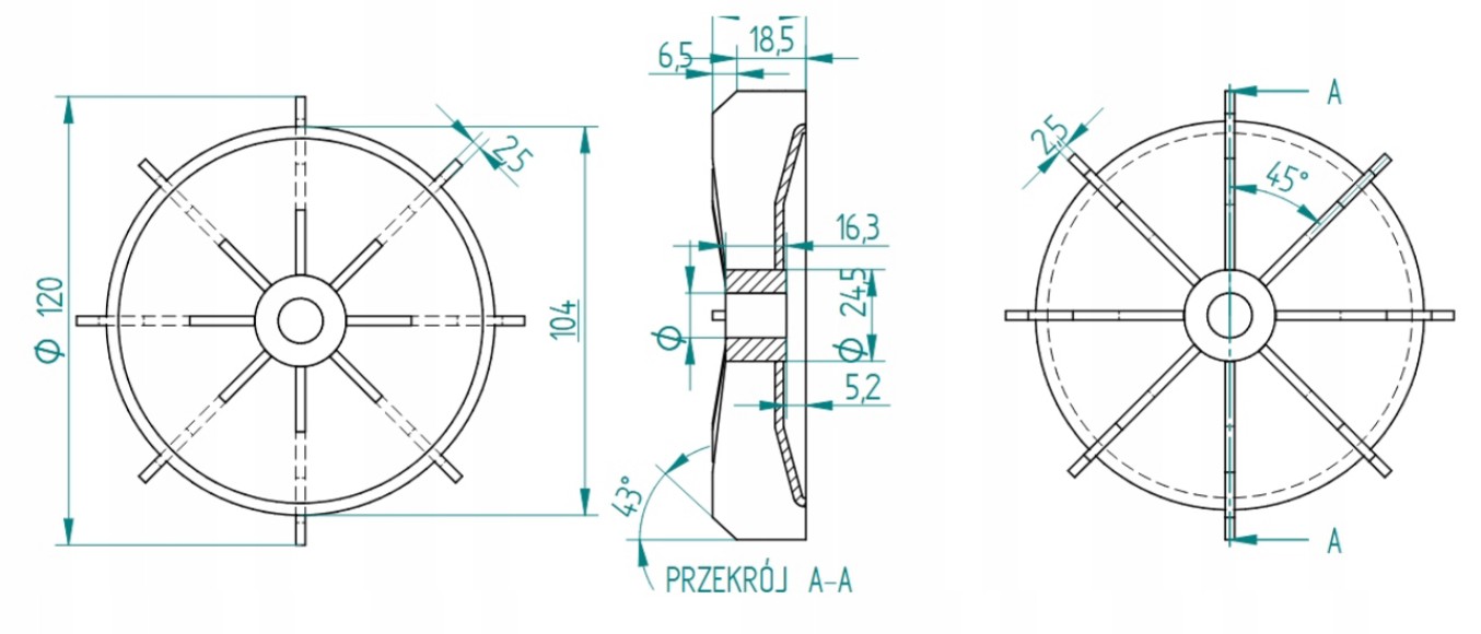 Przewietrznik P19  19/120  h=25mm