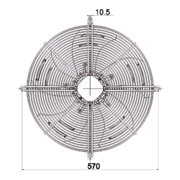 Wentylator przemysłowy osiowy YWF4E-500S-P137/35G 230V  - ssący