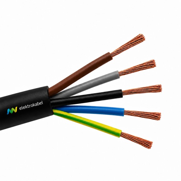 Przewód w izolacji gumowej OW 5x1,5 H05RR-F(żo) 300/500V Elektrokabel (1)