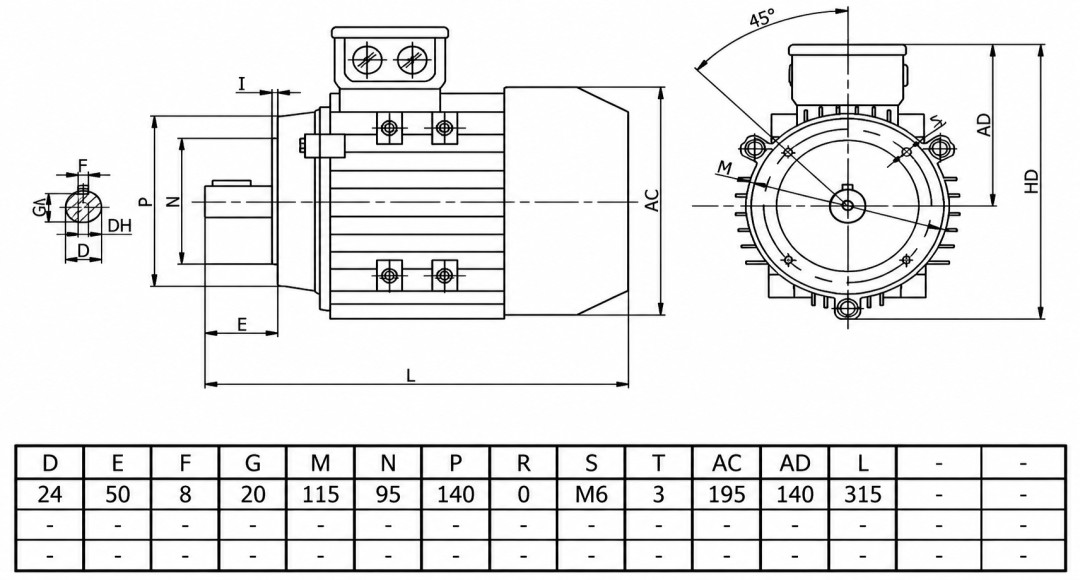 Silnik elektryczny trójfazowy  1,1kW 1390 obr/min  B14 Y3-90S4 MOLL-MOTOR  (2)