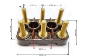 Tabliczka zaciskowa silnikowa M5x6 TAMEL + mostki, podkładki i śruby
