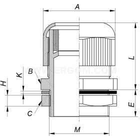 Dławnica izolacyjna metryczna DPEN  16 HM M16x1,5 BK