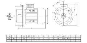 Silnik elektryczny trójfazowy  5,5kW 1430 obr/min  B5 112MC4