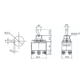 Przełącznik KN3 śrubki 6p2poz 10A/250V C202A, onon