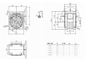 Reduktor przekładnia ślimakowa CMI 40  1/20  P63B14 *18  (11X90) INTEC