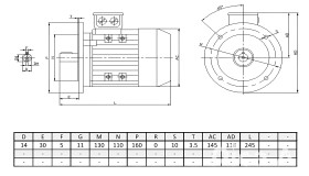 Silnik elektryczny trójfazowy  0,18kW 850 obr/min  B5 Y371A6