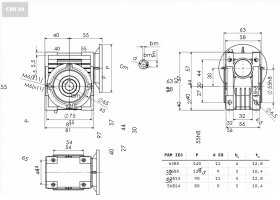 Reduktor przekładnia ślimakowa CMI 30  1/80  P56B14 *14  (9X80) INTEC