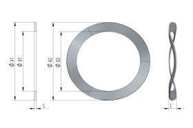 Podkładka falista WM6322 pod łożyska: 6322 (239,5x214,0x12,2x2,0mm, 3 fale)