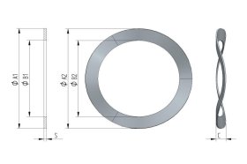 Podkładka falista PF006 pod łożysko 689, 618/9 (16,5x11,5x1,4x0,2 mm) 3 fale